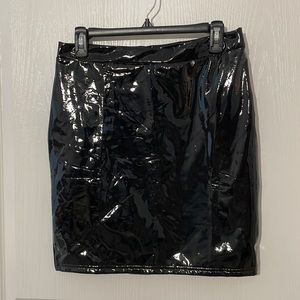 Faux latex mini skirt (19B)